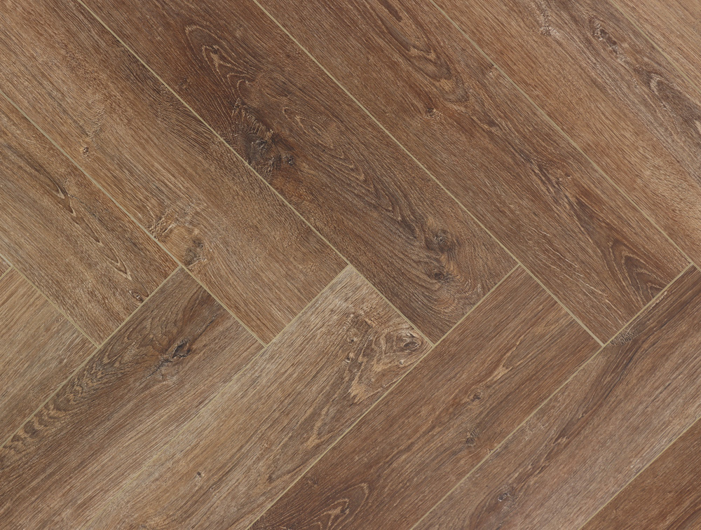 Кварцвиниловый SPC ламинат Cronafloor Herringbone Дуб Тулуза H001 венгерская елка 640×128×4,5